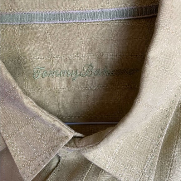 TOMMY BAHAMAS Shirt Men's 2XL Green Relax Breezed 100% Linen Button Down - Picture 7 of 7